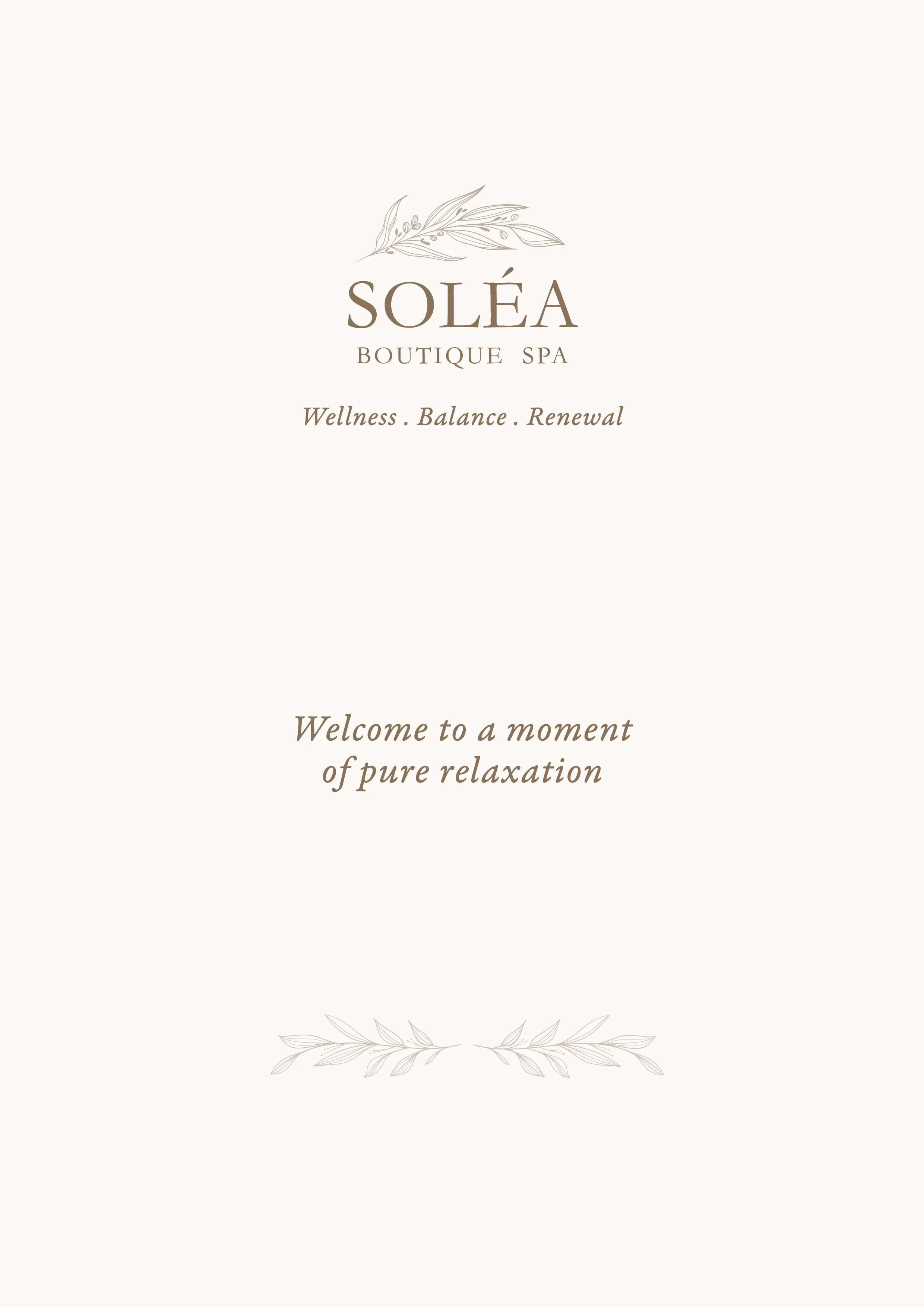 SOLÉA Spa Menu Page 1