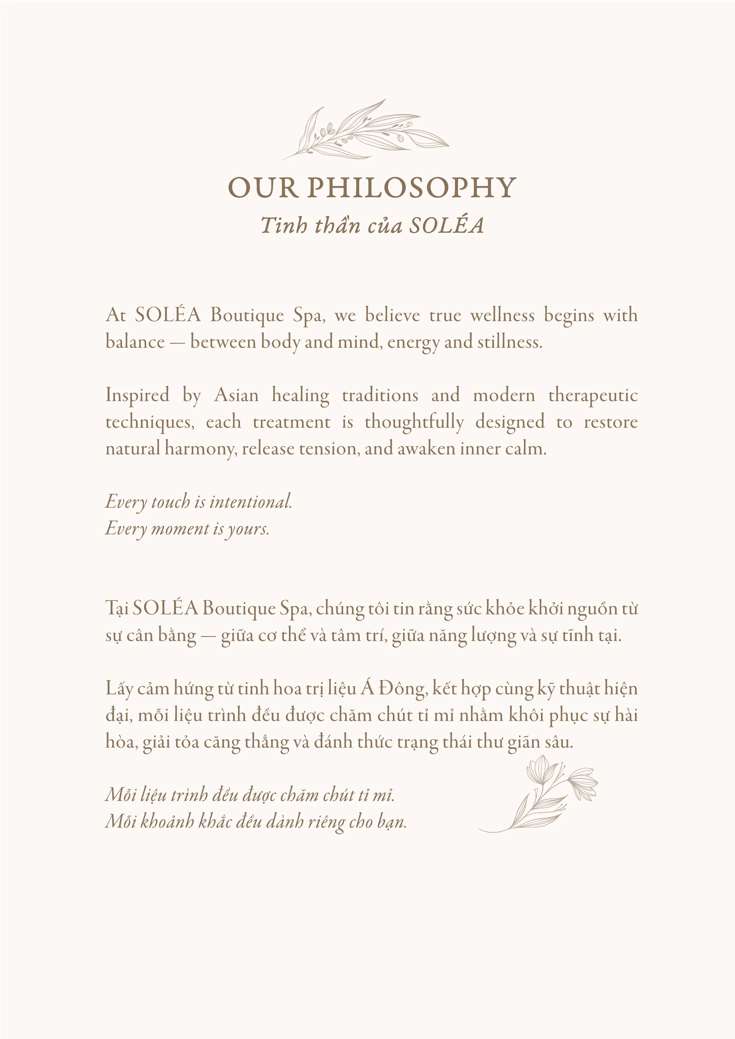 SOLÉA Spa Menu Page 2