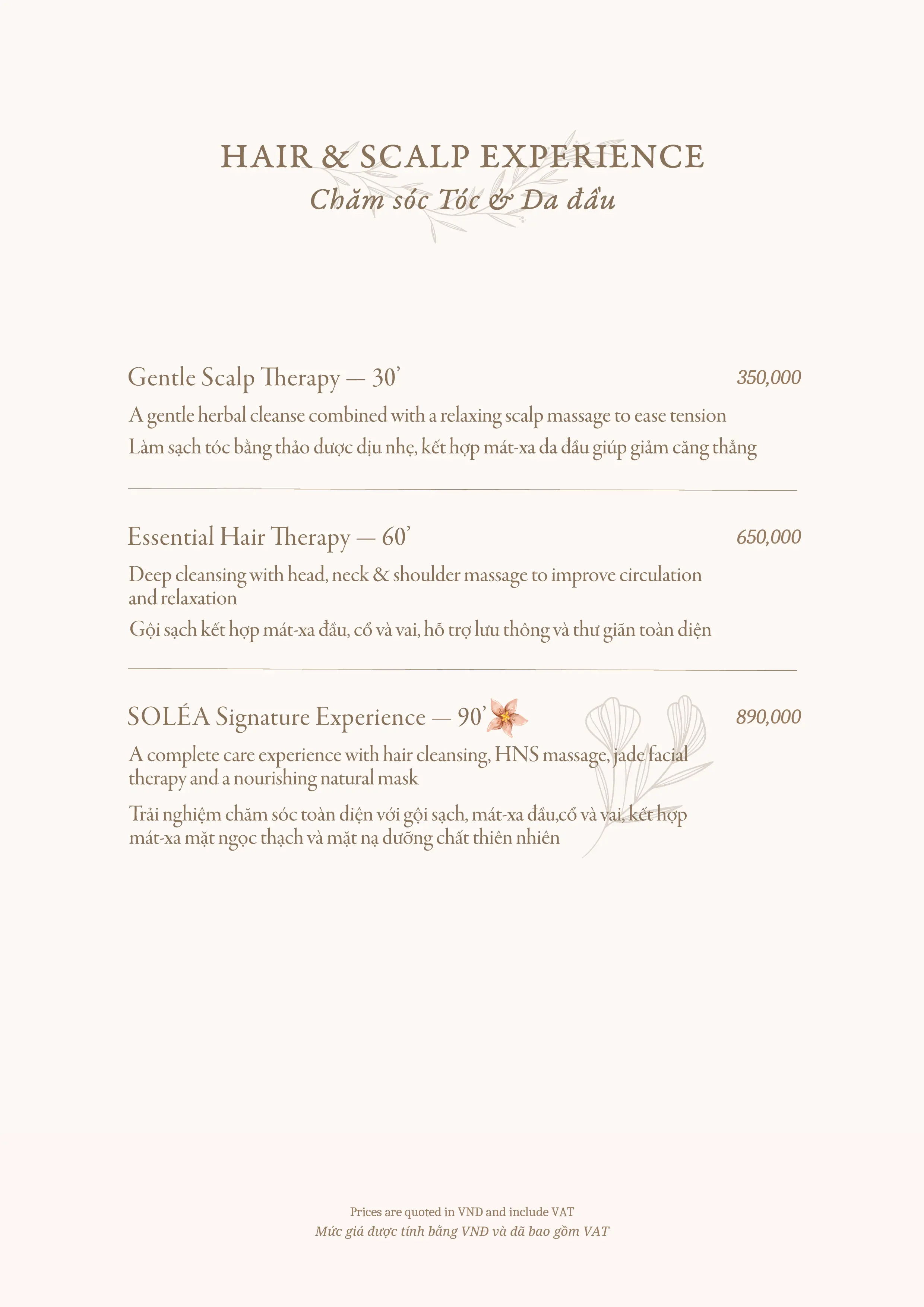 SOLÉA Spa Menu Page 5
