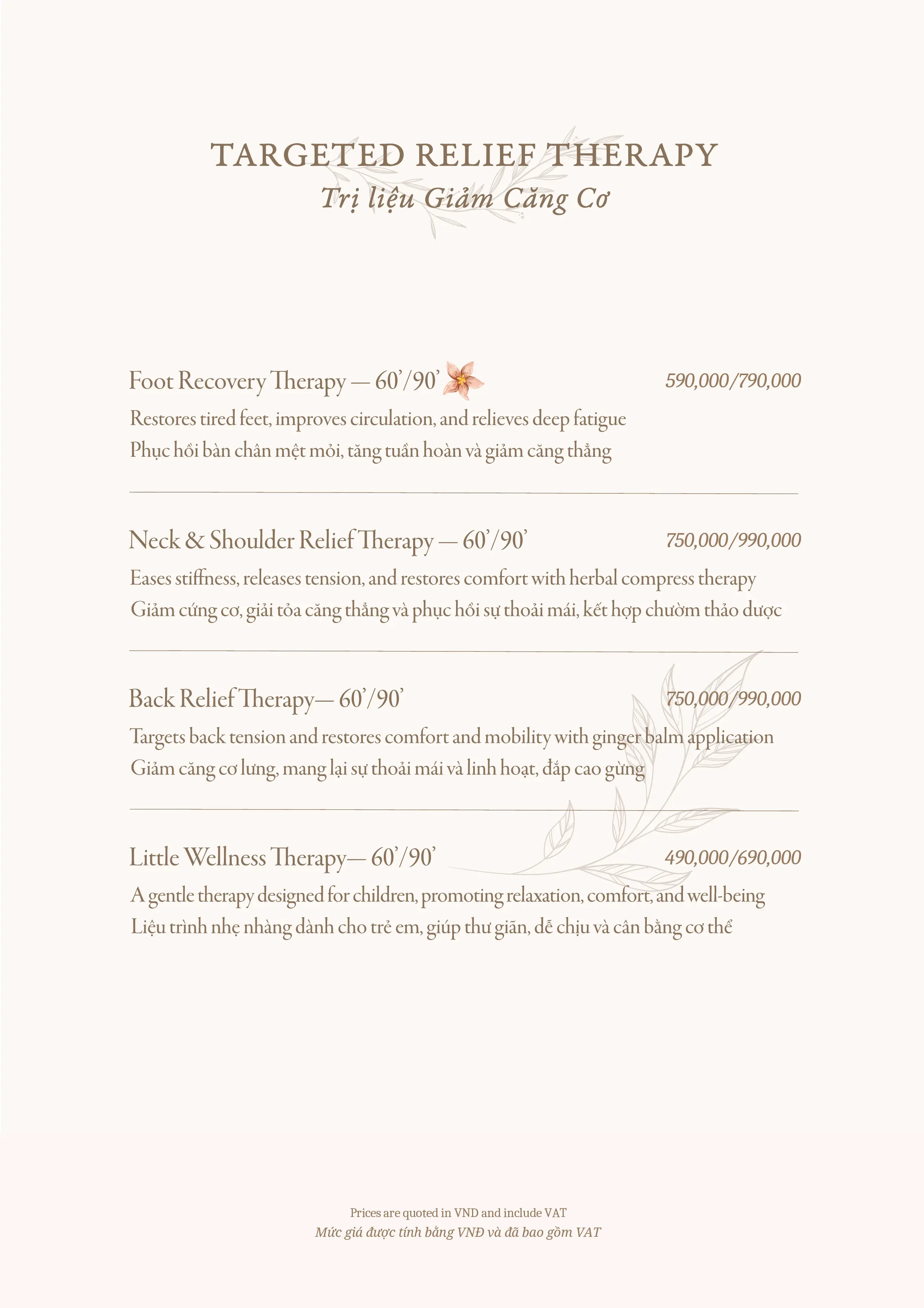 SOLÉA Spa Menu Page 7