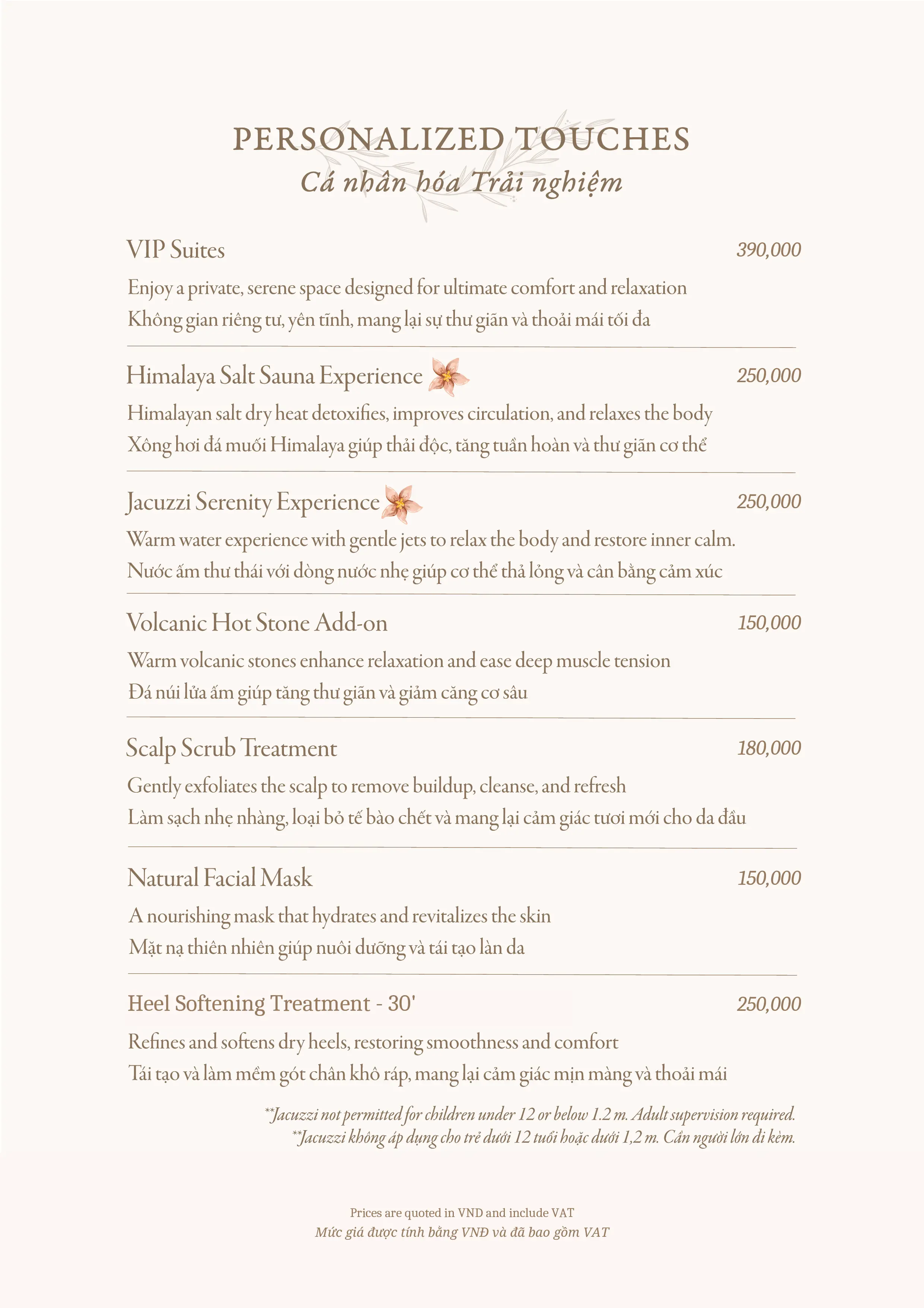 SOLÉA Spa Menu Page 9